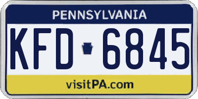 PA license plate KFD6845