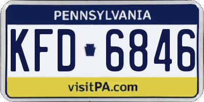PA license plate KFD6846
