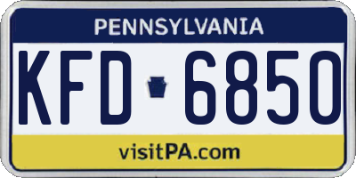 PA license plate KFD6850