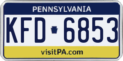 PA license plate KFD6853