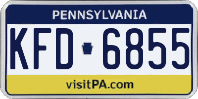 PA license plate KFD6855