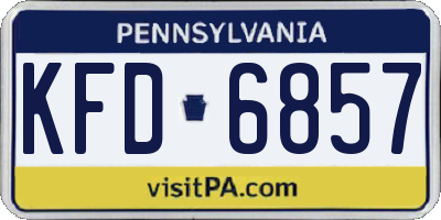 PA license plate KFD6857