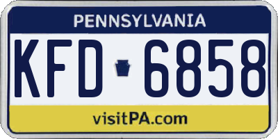 PA license plate KFD6858