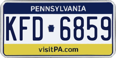 PA license plate KFD6859