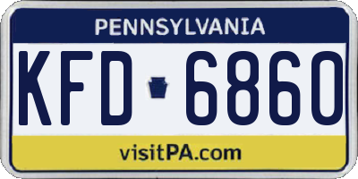 PA license plate KFD6860