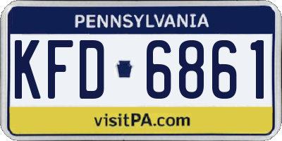 PA license plate KFD6861