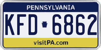 PA license plate KFD6862
