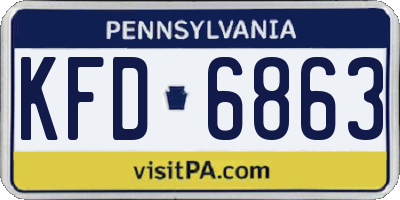 PA license plate KFD6863
