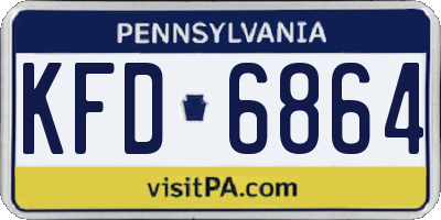 PA license plate KFD6864