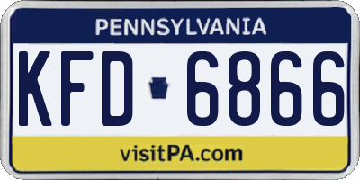 PA license plate KFD6866