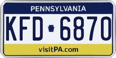 PA license plate KFD6870
