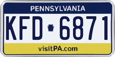 PA license plate KFD6871