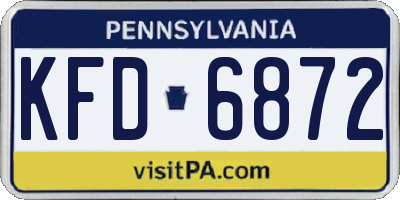 PA license plate KFD6872