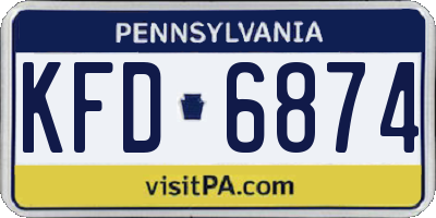 PA license plate KFD6874