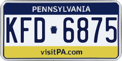 PA license plate KFD6875