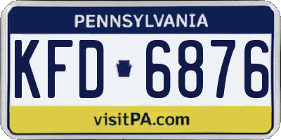 PA license plate KFD6876