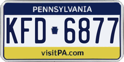 PA license plate KFD6877