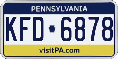 PA license plate KFD6878