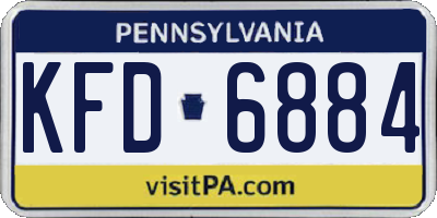 PA license plate KFD6884