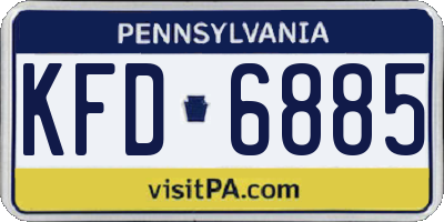 PA license plate KFD6885