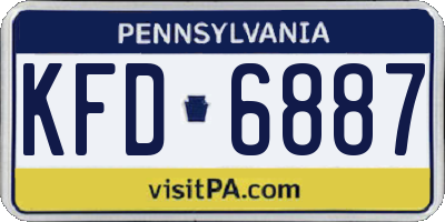 PA license plate KFD6887