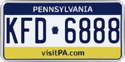 PA license plate KFD6888