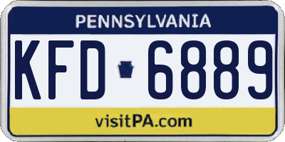 PA license plate KFD6889
