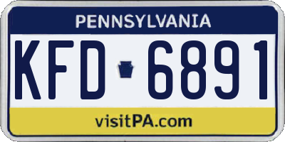 PA license plate KFD6891