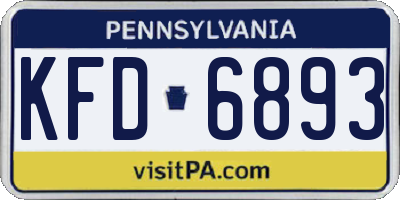 PA license plate KFD6893