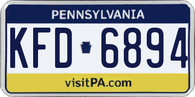 PA license plate KFD6894