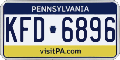 PA license plate KFD6896