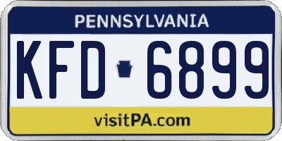 PA license plate KFD6899