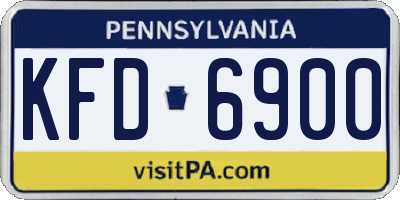PA license plate KFD6900