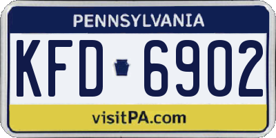 PA license plate KFD6902