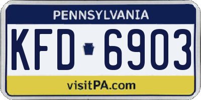 PA license plate KFD6903