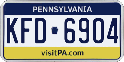 PA license plate KFD6904