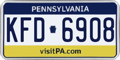 PA license plate KFD6908