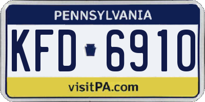 PA license plate KFD6910