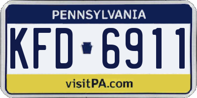 PA license plate KFD6911