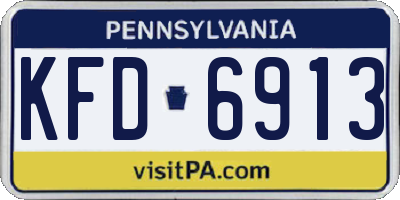 PA license plate KFD6913