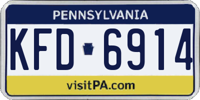 PA license plate KFD6914