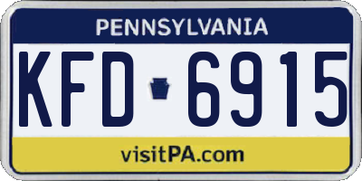 PA license plate KFD6915