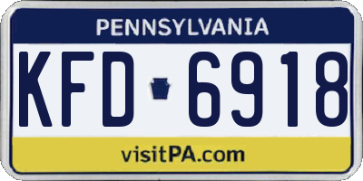 PA license plate KFD6918