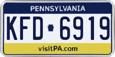 PA license plate KFD6919