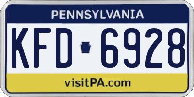 PA license plate KFD6928