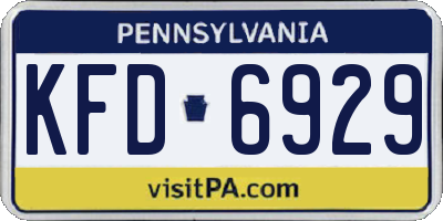 PA license plate KFD6929
