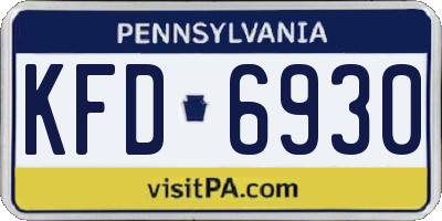 PA license plate KFD6930