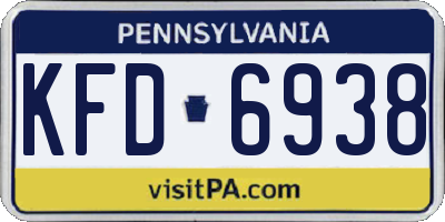 PA license plate KFD6938