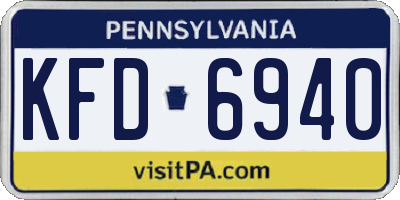 PA license plate KFD6940