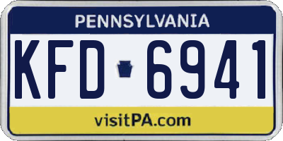 PA license plate KFD6941